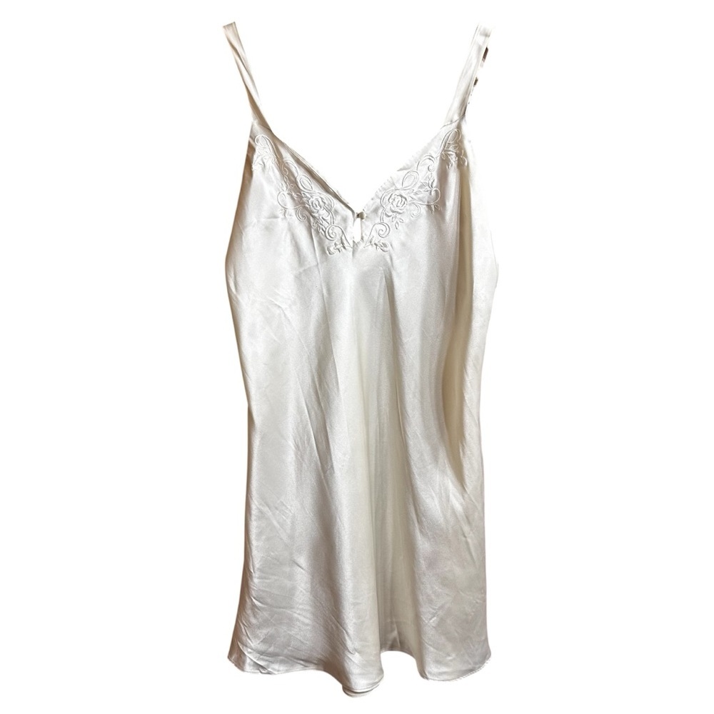 VTG Debenhams Presence White Floral Embroidered Mini Slip Dress Size 12